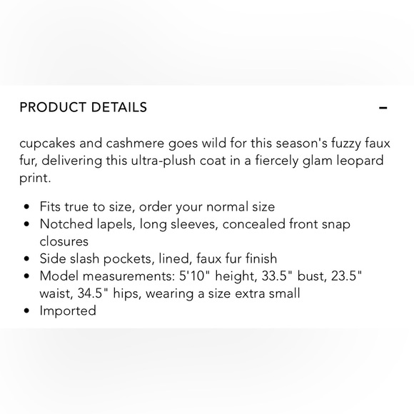 CUPCAKES AND CASHMERE | FAUX FUR COAT - Picture 9 of 12